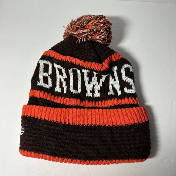 New Era Cleveland Browns NFL Winter Knit Hat Cap Beanie Fleece Lined NWT - Picture 2 of 9